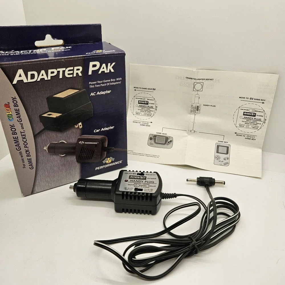 Game Boy Color Car Charger Adapter Pak Performance 9V Power Cord